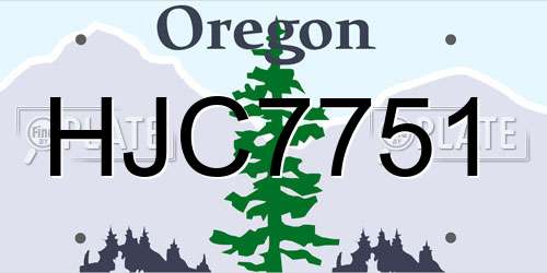HJC7751 Oregon License Plate