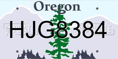 HJG8384 Oregon License Plate