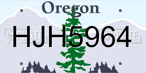 HJH5964 Oregon License Plate