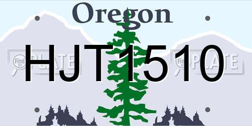 HJT1510 Oregon License Plate