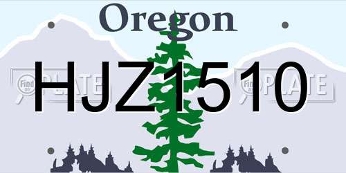HJZ1510 Oregon License Plate
