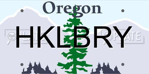 HKLBRY Oregon License Plate