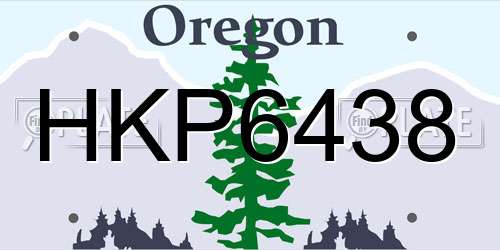 HKP6438 Oregon License Plate