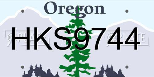 HKS9744 Oregon License Plate