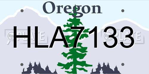 HLA7133 Oregon License Plate