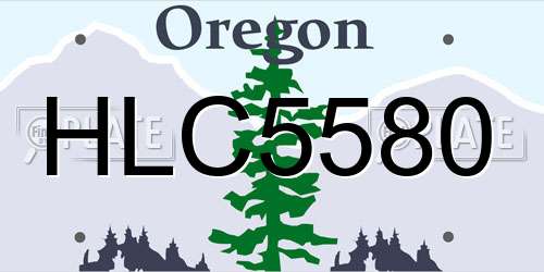 HLC5580 Oregon License Plate