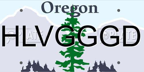 HLVGGGD Oregon License Plate