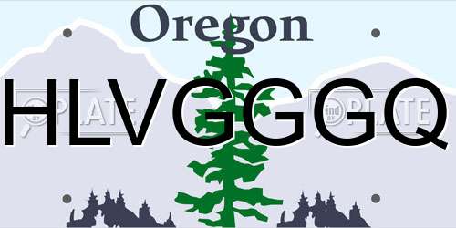 HLVGGGQ Oregon License Plate