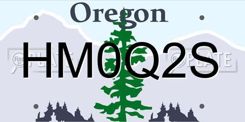 HM0Q2S Oregon License Plate
