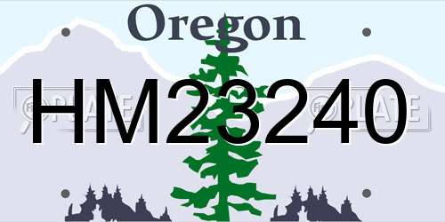 HM23240 Oregon License Plate