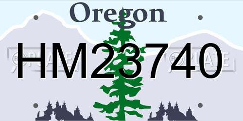 HM23740 Oregon License Plate