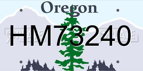HM73240 Oregon License Plate
