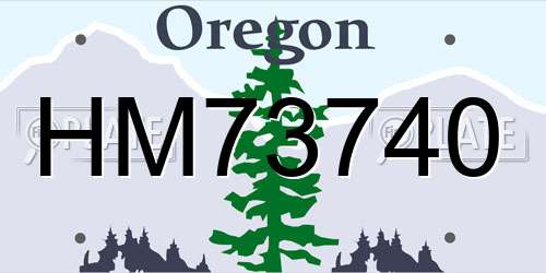 HM73740 Oregon License Plate
