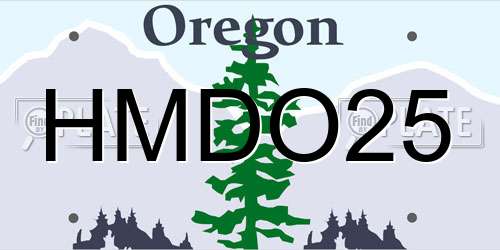 HMDO25 Oregon License Plate