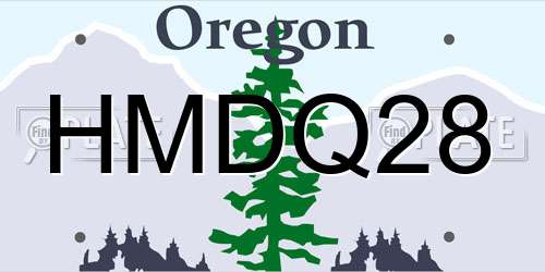 HMDQ28 Oregon License Plate