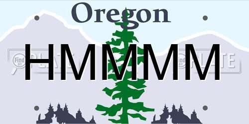 HMMMM Oregon License Plate