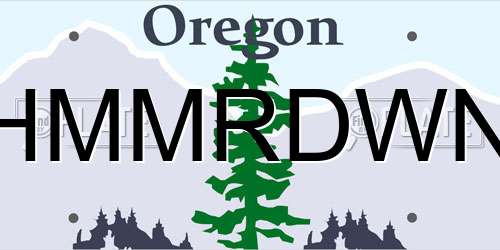 HMMRDWN Oregon License Plate