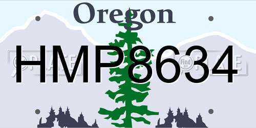 HMP8634 Oregon License Plate