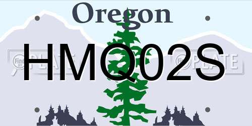 HMQ02S Oregon License Plate