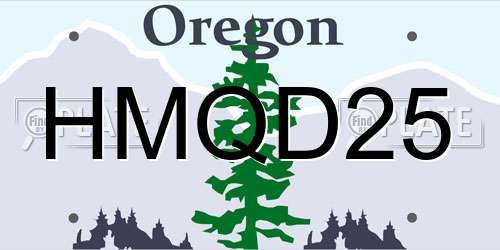 HMQD25 Oregon License Plate