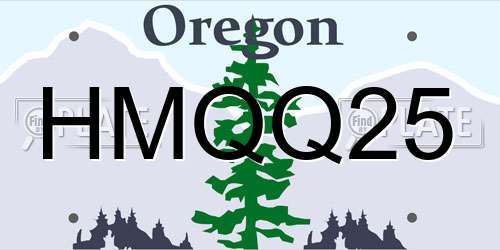 HMQQ25 Oregon License Plate
