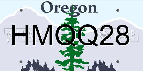 HMQQ28 Oregon License Plate