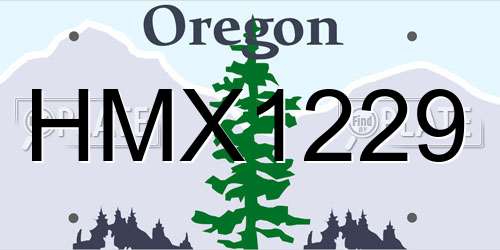 HMX1229 Oregon License Plate