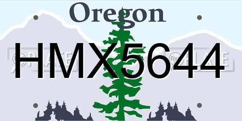 HMX5644 Oregon License Plate