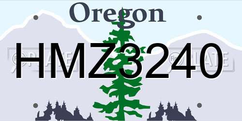 HMZ3240 Oregon License Plate