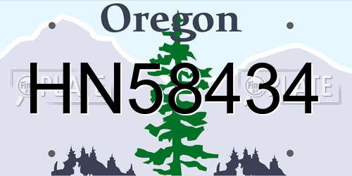 HN58434 Oregon License Plate