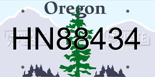 HN88434 Oregon License Plate