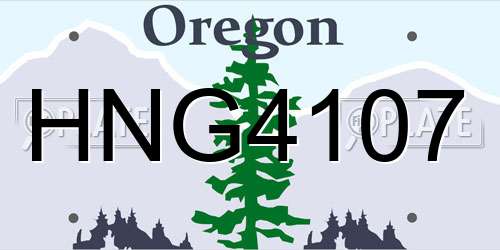 HNG4107 Oregon License Plate
