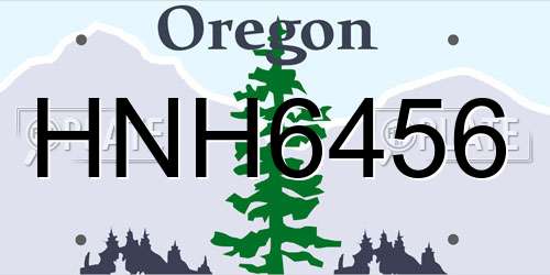 HNH6456 Oregon License Plate