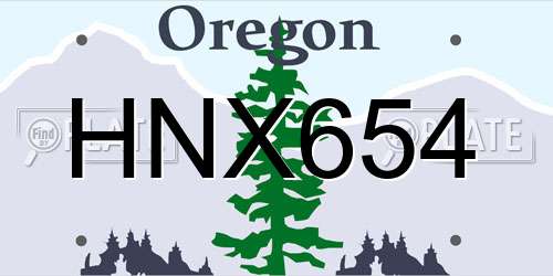 HNX654 Oregon License Plate