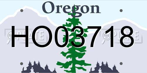 HO03718 Oregon License Plate