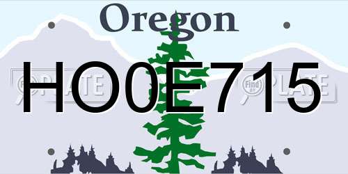 HO0E715 Oregon License Plate