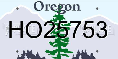 HO25753 Oregon License Plate