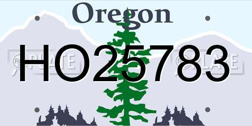 HO25783 Oregon License Plate