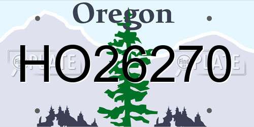 HO26270 Oregon License Plate
