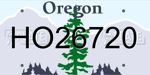 HO26720 Oregon License Plate