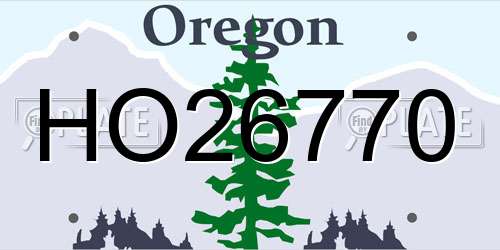 HO26770 Oregon License Plate