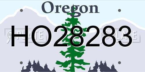 HO28283 Oregon License Plate