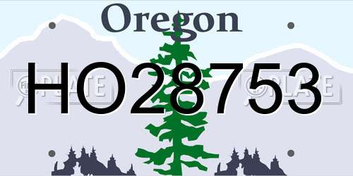 HO28753 Oregon License Plate
