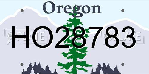 HO28783 Oregon License Plate