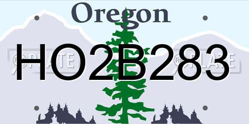 HO2B283 Oregon License Plate