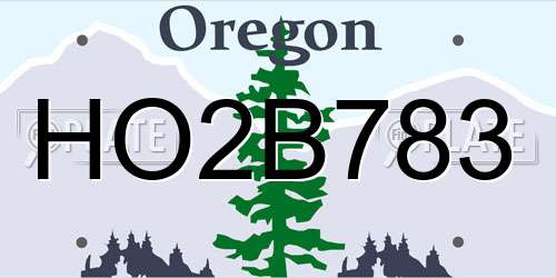 HO2B783 Oregon License Plate