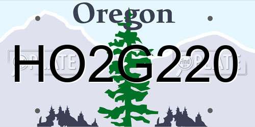 HO2G220 Oregon License Plate