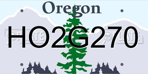 HO2G270 Oregon License Plate