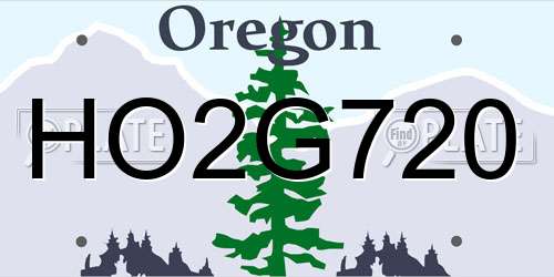 HO2G720 Oregon License Plate