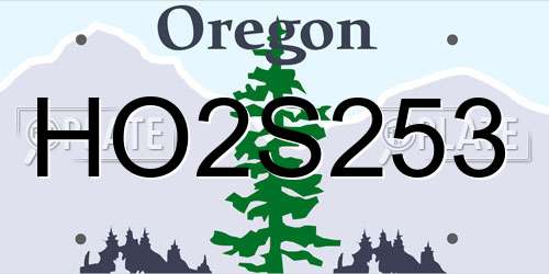 HO2S253 Oregon License Plate